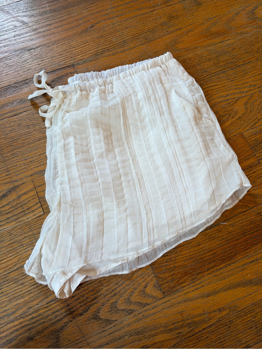 12TH TRIBE Clear Breeze Ivory Gauze Shorts